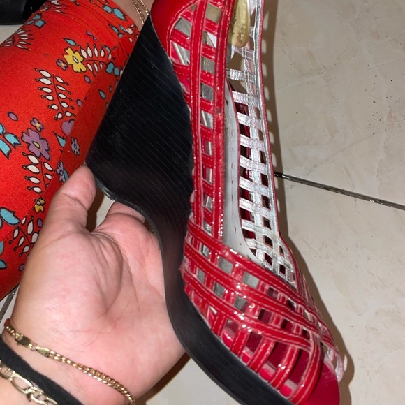 Red sexy shiny wedge - Picture 2 of 4
